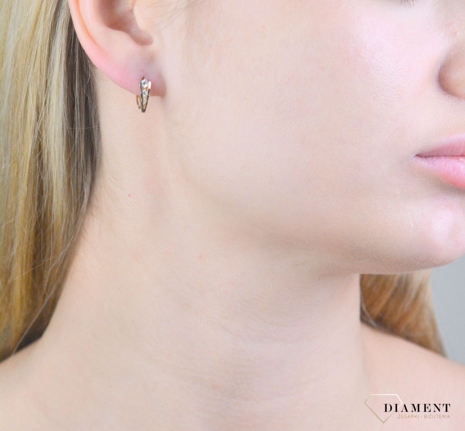 Kolczyki złote kółeczka z ozdobnym elementem próba 375, KL 11253 375 (2).jpg